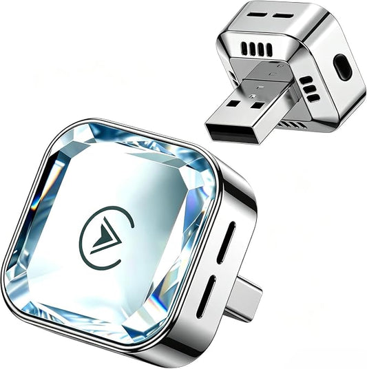 2 in 1 Wireless CarPlay and Android Auto Adapter for Land Rover Range Rover 2019 2020 2021 2022 2023 2024, Mini CarPlay Dongle Converts Wired to Wireless, Fast Auto-Connect