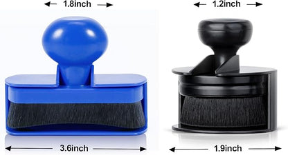 Car Tire Shine Applicator,Vegan Tire Shine Applicator with Curved Brush Head - Large Automotive Tire Dressing Applicator Brush with Storage Stand for Tire Detailing, 3.6 Inch -2pcs (Black&Blue)