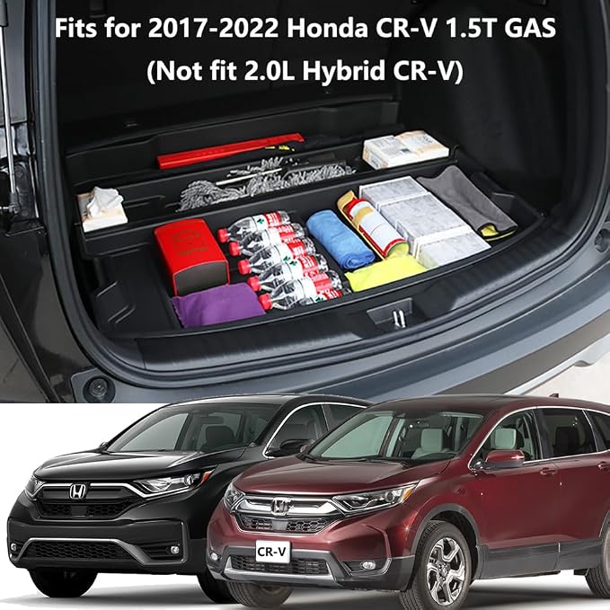 Trunk Custom-Fit Organizer for Honda CR-V, SUV Insert Cargo Rear Hatch Storage Box for CRV EX LX EX-L Touring Turbo Plus Sport Accessories