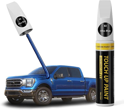 (Atlas Blue (B3) Car Touch Up Paint for ford, Car Paint Scratch Repair Kit, 2 in 1 Premium Scratch Remover Pen with Exact Color-Matched