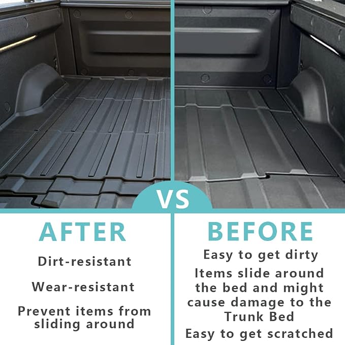 BestEvMod for Rivian R1T Truck Bed Mat Liner Foldable Accessories Pickup Heavyweight Bed Mat All-Weather Protection Compatible with Rivian R1T 2026 2025 2024 2023 2022 Accessories