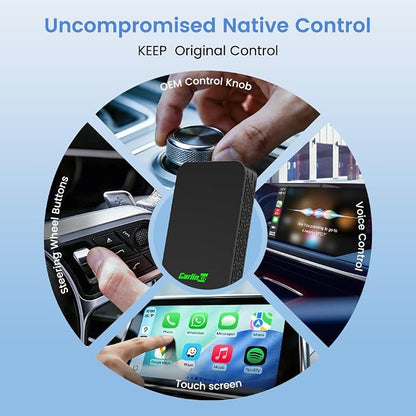 Carlinkit 5.0 Wireless CarPlay & Android Auto Adapter 2air, Plug & Play, No Lag, Stable Connection, Online Update, for Cars with OEM Wired CarPlay & Android Auto (2016-2026)
