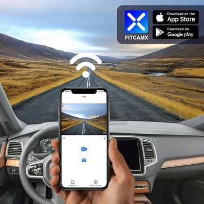 Fitcamx 4K Dash Cam Suitable for Volvo XC90 2016-2022 T5 T6 T8 (Model A), Integrated OEM Style, UHD 2160P Video, Built-in WiF&APP, Loop Recording, G-Sensor, Easy to Install, 64GB Card
