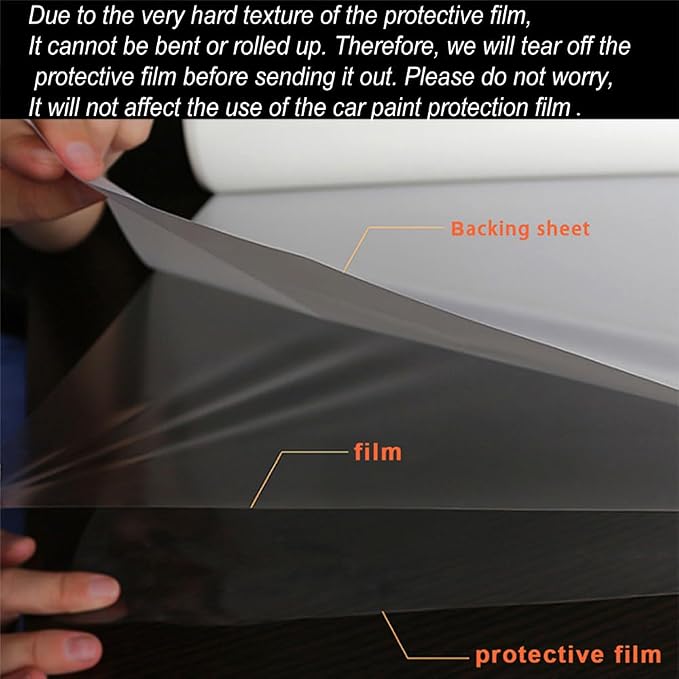 Clear Car Paint Protection Film Self Healing Adhesive Automotive Vinyl Anti-Scratch Glossy Car Body Wrap Guard Vinyl, 8" x 12", 2PCS