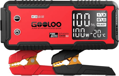GOOLOO GT4000 Arctic Jump Starter with -40℉ Pre-Heating Tech for Cold-Start,4000A 100W Two-Way Fast-Charging 12V SuperSafe Portable Battery Booster Pack,Jump Box for 10L Diesel and 12L Gas Engine
