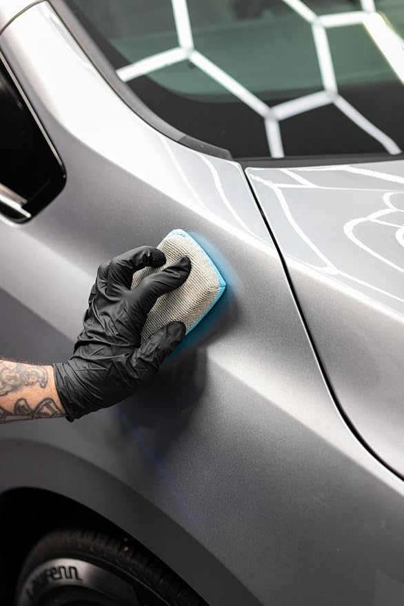 The Rag Company - No Soak Coating Applicator Kit - Microfiber Coating Sponges with Soak Barrier Plus 3 Scratchless and Edgeless 70/30 Blend Microfiber Towels for Buffing/Leveling Coatings