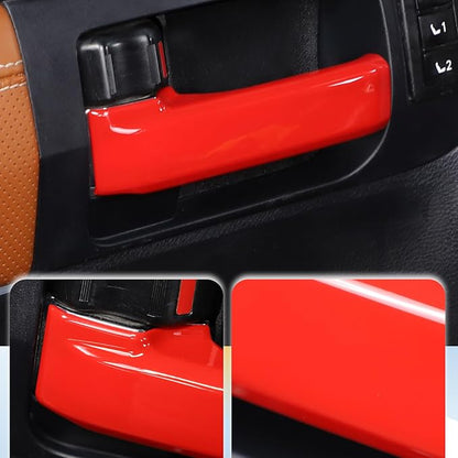 ABS Car Inner Door Handle Decoration Cover Trim Fit for Toyota Tundra/Sequoia 2007-2021 Interior Car Accessories (Red)