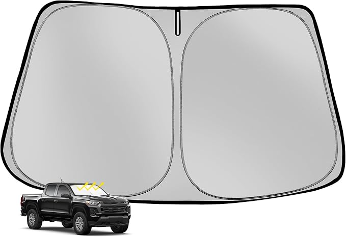 Windshield Sun Shade for 2023-2025 Che-vro-let/Chevy Colorado Foldable Sun Sunshade for Car Front Window Blocks UV Rays and Heat Automotive Interior Protector Custom Fit Accessories