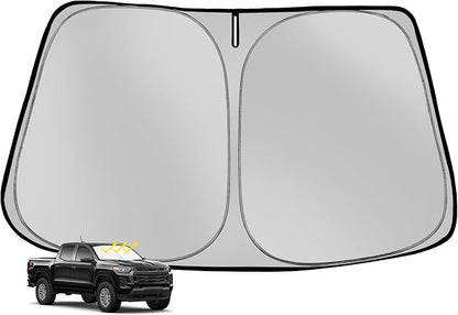 Windshield Sun Shade for 2023-2025 Che-vro-let/Chevy Colorado Foldable Sun Sunshade for Car Front Window Blocks UV Rays and Heat Automotive Interior Protector Custom Fit Accessories