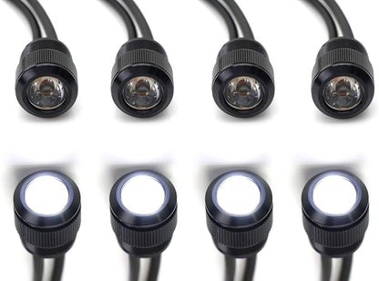 iJDMTOY 4pc Set 3W High Power LED Grille Mesh Mount Lighting Kit Compatible with Toyota FJ Cruiser 4Runner Tacoma etc., 6000K Xenon Projector Lens Spot Beam LED Lights