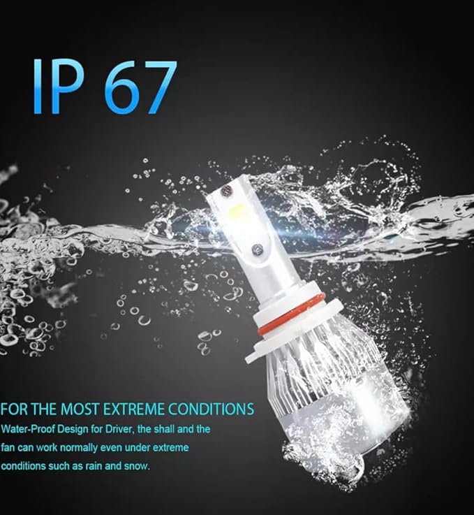 2PCS H8/H9/H11/9006/9005/H7/H4/H13/9007/9004 Car LED Light, 6000K 3800LM Super Bright High and Low Beam Bulb C6 LED Fog Light Headlight Bulb Replacement, Plug & Play, Car/trucks (9006/9012/HB4)
