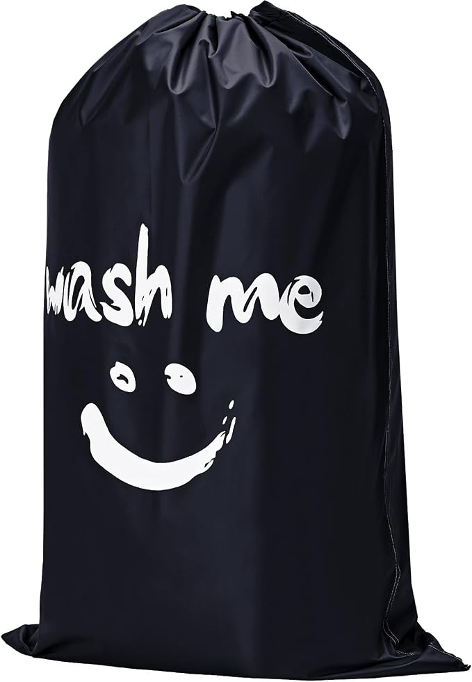 HOMEST XL Laundry Bag 28" x 40", Extra Large Dirty Clothes Organizer Holds 3-4 Loads, Machine Washable Drawstring Laundry Bag for Dorm, Camp, Laundromat, Family, Travel, Black