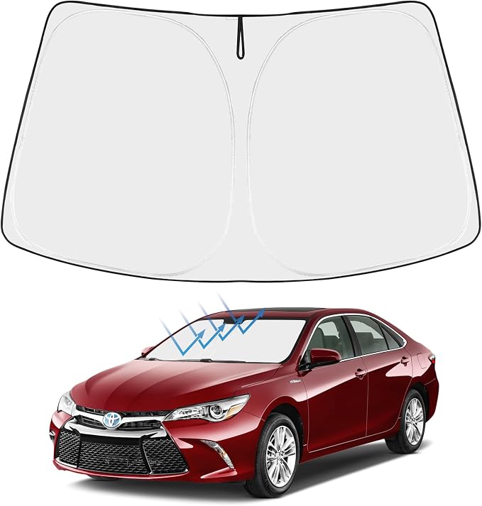 Proadsy 2026 Upgrade Front Windshield Sun Shade Foldable Sunshade Protector Custom Fit 2013-2017 Camry LE XLE Hybrid SE XSE Sedan Accessories