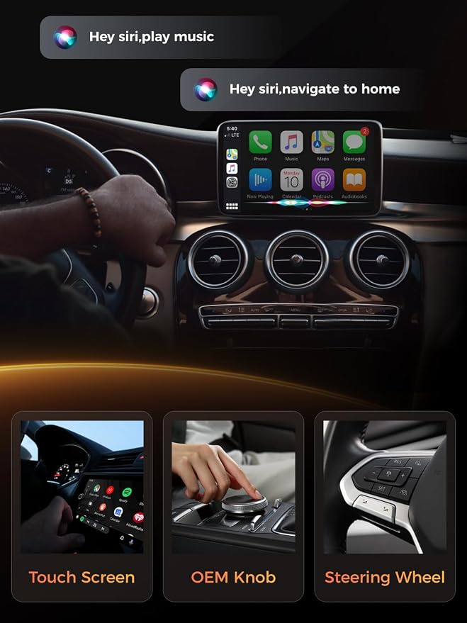 KALOS Carplay Wireless Android Auto Adapter, Support YouTube Tiktok,Convert Factory Wired to Wireless, Easy Setup,Quick Connection,Plug & Play, Compatible with Android 11+ & Cars from 2015