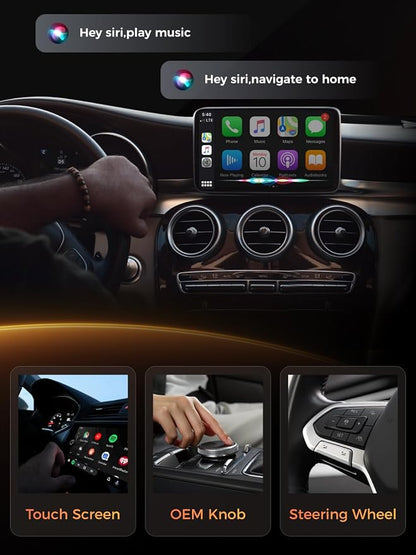 KALOS Carplay Wireless Android Auto Adapter, Support YouTube Tiktok,Convert Factory Wired to Wireless, Easy Setup,Quick Connection,Plug & Play, Compatible with Android 11+ & Cars from 2015