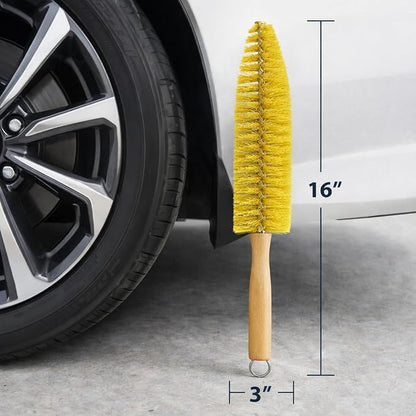 HI-TECH Wheel Spoke Brush for Rims & Wheels - Cone Shape for Cleaning Crevices & Hard-to-Reach Areas, Chemical Resistant, Safe on All Finishes - 1 Pack