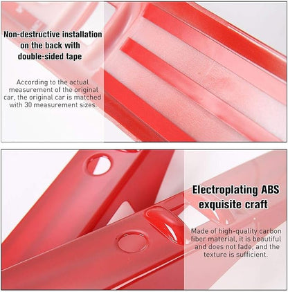Car Inner Door Grab Handle Decor Frame Cover Trim for 2007-2010 Jeep Wrangler JKU 4-Door (Red)