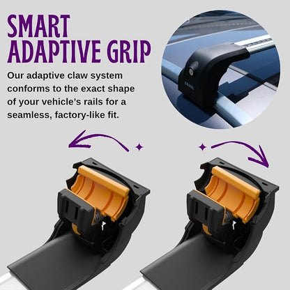 ERKUL Heavy Duty Roof Rack Cross Bars for Chevrolet Chevy Trax 2024-2026 | Upgraded 220 lbs Aero Aluminum Crossbars with Smart Clamp System | Compatible with Flush Rails - Silver