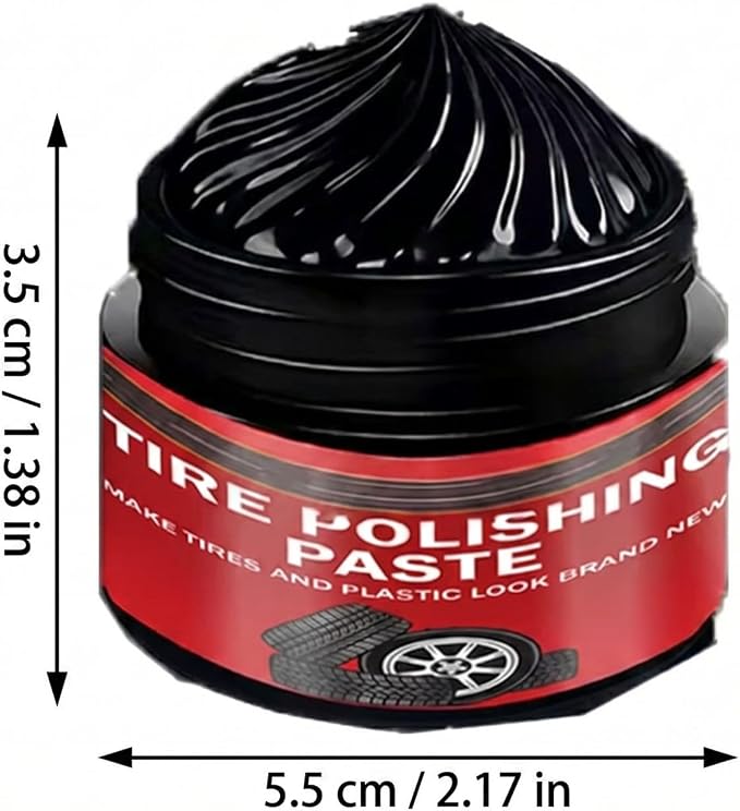 TREBIN Car Tire Shine with Sponge, Tire Coating Paste and Wheel Shine Tire Polishing Paste, Car Polish Tire Wax for Trucks Motorcycles RVs SUV - Long-Lasting Wet Look Finish with UV Protection (100g)