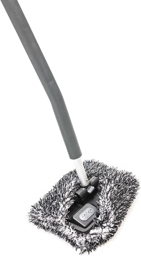 The Rag Company - Mitt on A Stick Pro+ | Clean Hard-to-Reach Roofs and Sides of Cars, Trucks, RVs, Semis & Trailers - Soft Microfiber Head and Extendable Foam Handle