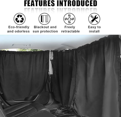 Car Window Shades, UV Protection Privacy Sunshade Covers, Removable Divider Curtains & Side Window Shades, Universal Car Interior Accessories for Sleeping Traveling Camping (3PCS)