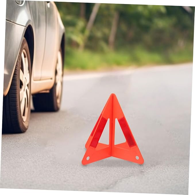 5pcs Reflective Triangle Warning Stand for Vehicles High Visibility Emergency Roadside Safety Rack Easy Installation for Car Models Breakdown Situations
