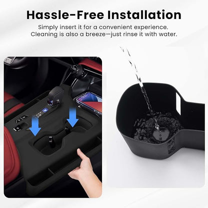 Autorder Silicone Center Console Organizer&Cup Holder for 2022-2025 2026 NX 250/350/350H/450H Accessories Seat Gap Storage Box with Cup Holder Insert Tray Anti-Scratch Gear Shift Panel Trim Cover
