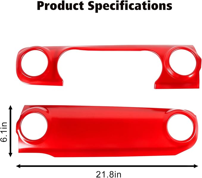 RT-TCZ Center Console Trim Cover Dashboard Control Panel Cover Decorative Interior Accessories for Jeep Wrangler JL JLU & Gladiator JT 2018-2023,Red