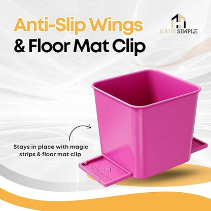 Car Trash Can for Vehicles Leakproof Compact Garbage Bin w/ Stability Flap, Anti-Slip Base, Portable Trash Holder for Cars, Trucks, SUVs, Minivans Compact, Auto Container Organizer (Pink, Small)