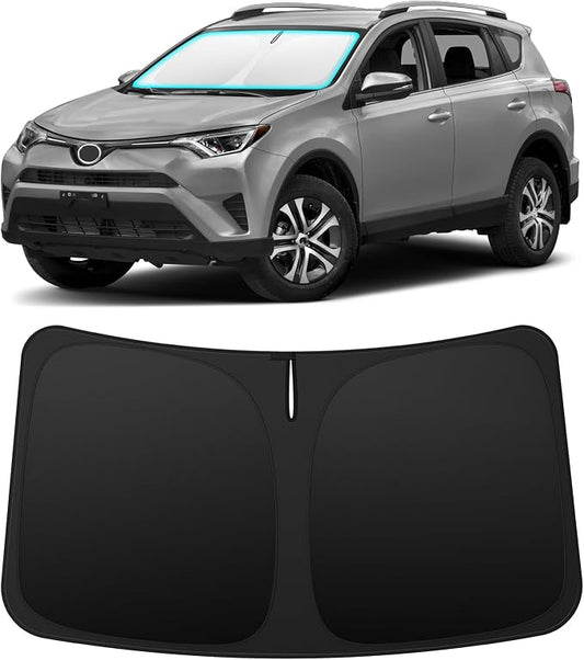 INSAUTO Custom Fit Windshield Sun Shade Accessories for Toyota RAV4 2013-2018, Foldable Front Window Sunshade, UV & Heat Reflector, Keeps Interior Cool, Includes Storage Bag