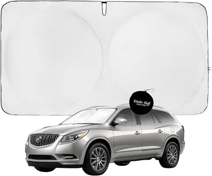 Windshield Sun Shade | Compatible for Buick Enclave (2010-2017) | Certified 99.87% UVB & 99.02% UVA Car Sun Shade. Award Winning Sunshade - Patented Technology | Car Shades by Kinder Fluff