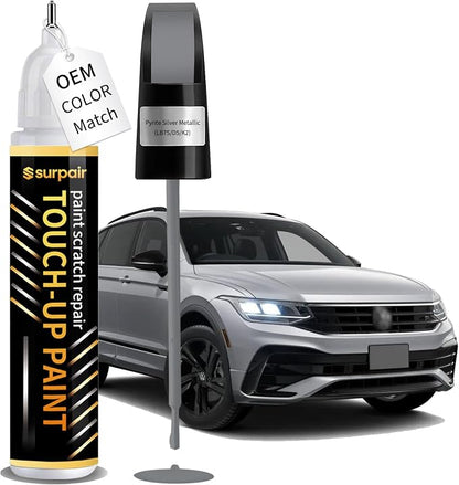 Pyrite Silver Metallic LB7S/D5/K2 Touch up Paint for Volkswagen OEM Color Match Car Scratch Repair Kit for Nicks & Chips Scratches Quick & Easy Paint Fix 2-In-1 Car Scratch Remover Pen