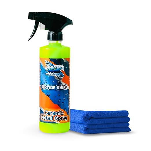 Winter White Riptide Shine Ceramic Detail Spray – Deep Shine & Ceramic Protection, Extreme Water Beading, Safe for Cars, Trucks, Motorcycles, RVs & More – Includes 2 Towels, 16 fl oz (Pack of 1)