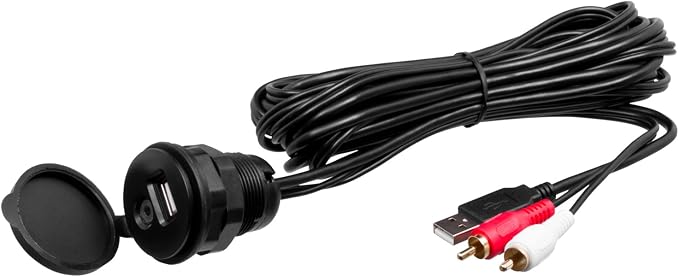 BOSS Audio Systems MUSB35 Universal USB 3.5mm 6 foot long Auxiliary Interface Mount and Cable