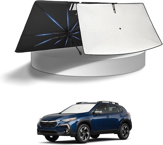 KUST Sun Shade Umbrella for 2018-2024 Subaru XV/Crosstrek Wagon | Custom Fit Windshield Sunshade | Foldable Sunshade with Bendable Handle | Blocks Heat & UV Rays Keep Car Cool Sunshield