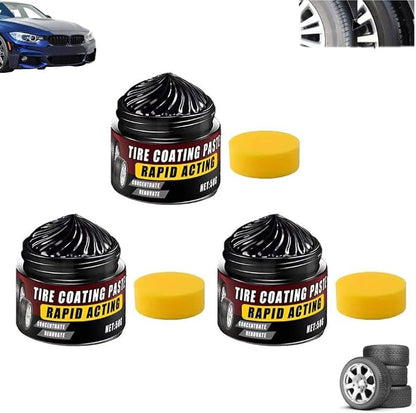 Premium Tire Coating & Trim Restorer,Bring Back the Original Deep Black Shine to Rubber and Plastic,Long-Lasting Ceramic Coating & UV Protection,TireCoating Paste for Car Tire Plastic Trim Care
