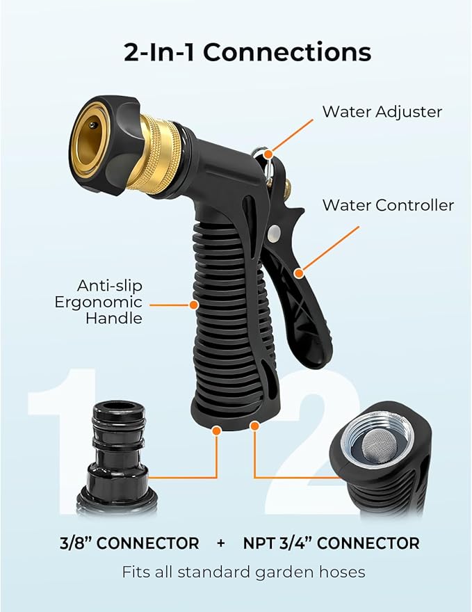 ARTIPOLY Car Wash Foam Gun + Microfiber Wash Mitt - Car Foam Sprayer - Foam Cannon for Hose - Spray Gun Cleaner - Snow Blaster for Cars, Boats, RVs, Foam Cannon Connects to Any Garden Hose