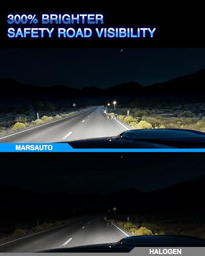 Marsauto 9005 800% Super brighter 9005 Bulbs, 9005 fog Light, 30000 hours lifespan, Light 6000k with White Light 80000LM M1 Series, Pack of 2