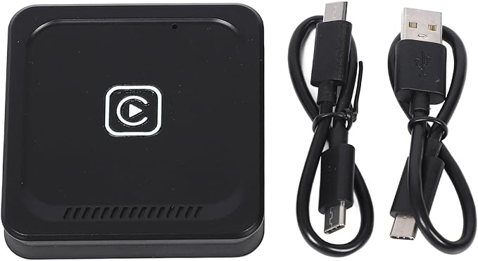 Dpofirs Adapter 2024 Upgrade, for Adapter Convert Wired to BT 5.0 Intelligent Voice Control for Android Auto Adapter (Black)