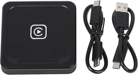 Dpofirs Adapter 2024 Upgrade, for Adapter Convert Wired to BT 5.0 Intelligent Voice Control for Android Auto Adapter (Black)