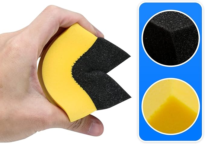 6 Pcs Tire Applicator Dressing Shine Sponge, Tire Dressing Applicator Pads, Color Polishing Sponge for Car Glass, Painted Steel & Porcelain