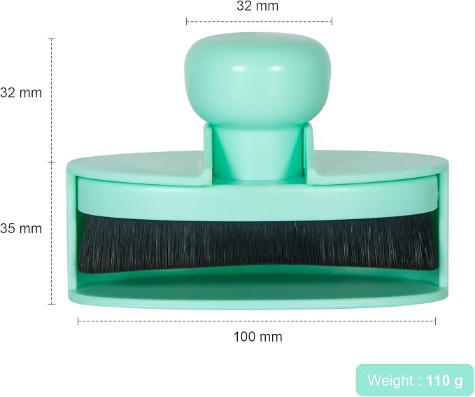 Yoseng Tire Shine Brush - Curved Brush Head & Large 3.8'' Tire Dressing Applicator with Storage Stand for Automotive Detailing, Car Enthusiasts, DIY Users,Vegan, Washable (Light Green)