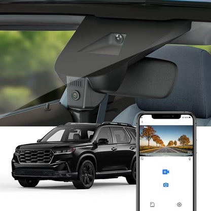 Fitcamx 4K Dash Cam Suitable for Honda Pilot 2023 2024 2025 EX-L Touring Elite Sport Trailsport LX Black Edition, OEM Look, UHD 2160P Video, WiFi & APP, Loop Recording, G-Sensor, Plug&Play, 64GB Card