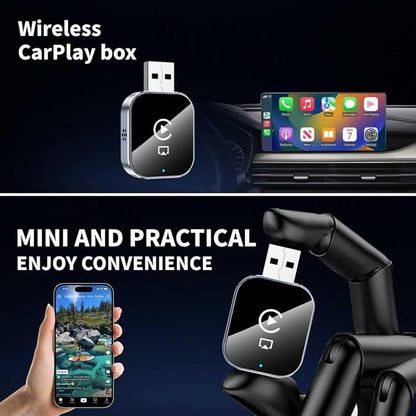 Wireless CarPlay Adapter for Android Auto - 3 in 1 Airplay Mirror Link Adapter Multi-User Seamless Connection Converts Wired to Wireless CarPlay Adapter - No Latency from iOS 10+ to Screen w/USB-C