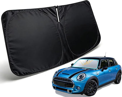 Windshield Sun Shade for 2014-2025 Mini Cooper F55 Accessories, Car Front Window Sun Visor & Heat Shield | 420D Sunshade Protection Blocks UV Rays Keep Your Car Cooler