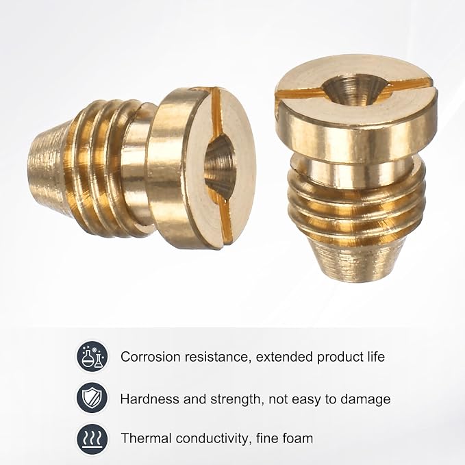 M METERXITY 2-Pack Foam Cannon Orifice Nozzle, 1.3mm Brass Universal Thread Tips for Snow Foam Lance/Garden Hose/Kitchen Cleaners, Sprayer Connector Replacement Nozzles