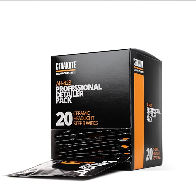 CERAKOTE® Ceramic Headlight Restoration Professional Detailer Pack (20 Ceramic Wipes) - Brings Headlights Back to Like New Condition - Step 3 Only