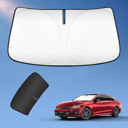 Sun Shade Sunshade for 2021-2024 2025 2026 Kia K5, GT-Line, GT, Sedan Windshield Cover, 4-Layers Sun Shield 250T Silver Coating Sun Visor Foldable Window Shade Blocks UV Rays Car Accessories