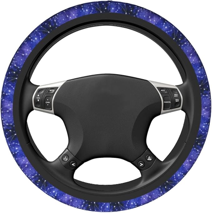 Galaxy Starry Sky Steering Wheel Covers Non Slip Neoprene Universal 15 Inch Steering Wheel Protector Car Cover for Men Women