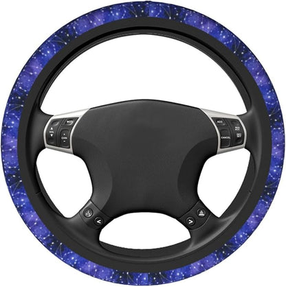 Galaxy Starry Sky Steering Wheel Covers Non Slip Neoprene Universal 15 Inch Steering Wheel Protector Car Cover for Men Women